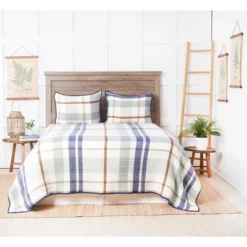 C&F Home Cypress Plaid Coverlet Set