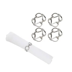 C&F Home Silver Chain Link Metal Napkin Rings, Set Of 4 -C&F Home GUEST bfc960b0 d970 469d b91f 904e82729447
