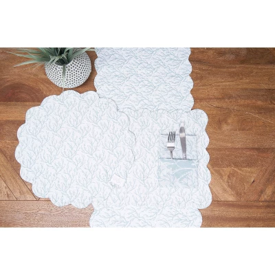 C&F Home Seafoam Reef Scalloped Round Placemats Set Of 6 Nautical Design Coral, 17" 9 C&F Home Seafoam Reef Scalloped Round Placemats Set Of 6 Nautical Design Coral, 17" - Image 7