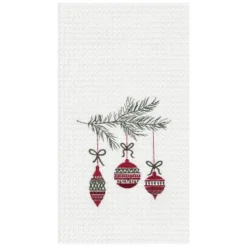 C&F Home 27" X 18" Christmas Ornaments Embroidered Cotton Waffle Weave Kitchen Dishtowel -C&F Home GUEST c3048305 5152 411a a75e 56bcfb218630