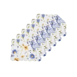 C&F Home Lovely Blues Scalloped Quilted Placemats Set Of 6 Floral Design, 13" X 19" -C&F Home GUEST c3df98b3 ff0e 4445 a220 8bd037d9bfb3