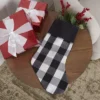 C&F Home 20" Franklin Black & White Plaid Hanging Large Christmas Stocking