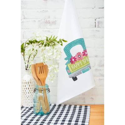 C&F Home "Happy Spring" Pickup Truck Easter Spring Theme Flour Sack Kitchen Dishtowel 4 C&F Home "Happy Spring" Pickup Truck Easter Spring Theme Flour Sack Kitchen Dishtowel - Image 2