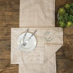 C&F Home Diamond Dune 100% Cotton Reversible Placemats Set Of 6, 14" X 20"