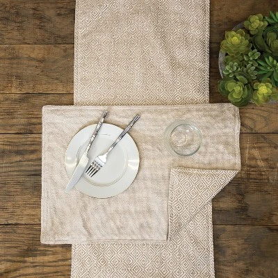 C&F Home Diamond Dune 100% Cotton Reversible Placemats Set Of 6, 14" X 20" 3 C&F Home Diamond Dune 100% Cotton Reversible Placemats Set Of 6, 14" X 20"