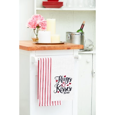C&F Home Valentine's Day "Hugs & Kisses" XOXO Embroidered Waffle Weave Kitchen Dishtowel 3 C&F Home Valentine's Day "Hugs & Kisses" XOXO Embroidered Waffle Weave Kitchen Dishtowel