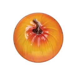 C&F Home Orange Pumpkin Small Round Glass Plate 8.27"