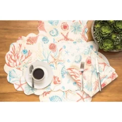 C&F Home Shelly Shores Round Placemat, Set Of 6, 17" Decor