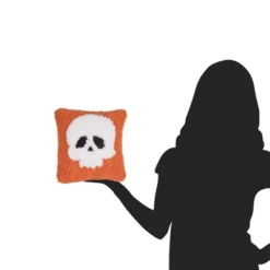 C&F Home Skull Motif Mini Throw Pillow Hooked Halloween Accent Pillow 8" X 8" -C&F Home GUEST cc4c79cb 83a7 40c8 9b87 068eef6aa61a