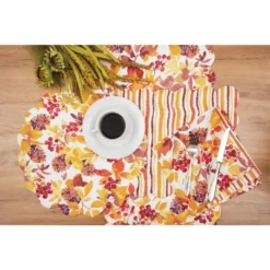 C&F Home Cordelia Reversible Fall Leaves Watercolor Napkin -C&F Home GUEST cc62d600 7e56 4371 85bb 7f096721a7af 1
