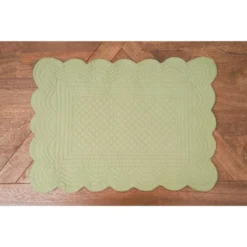 C&F Home Sage Quilted Scalloped Edge Dining Placemats Set Of 6 All Seasons Spring, 13" X 19" -C&F Home GUEST cdfb1dcb 8518 4e1e 9ddb aff6577e75ba