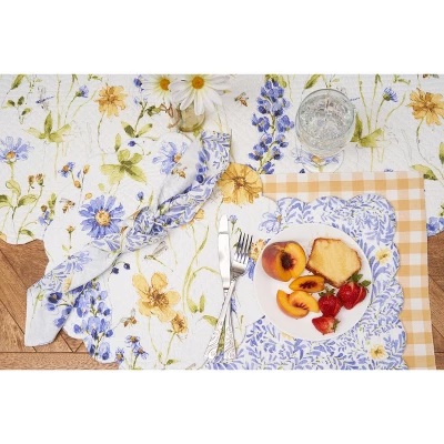 C&F Home Lovely Blues Scalloped Quilted Single Placemat Floral Design All, 13" X 19" 9 C&F Home Lovely Blues Scalloped Quilted Single Placemat Floral Design All, 13" X 19" - Image 7