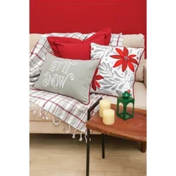 C&F Home Poinsettia & Mistletoe Embroidered Throw Pillow -C&F Home GUEST d1e27d41 88a2 4f6e 973a e38747eb3dfd