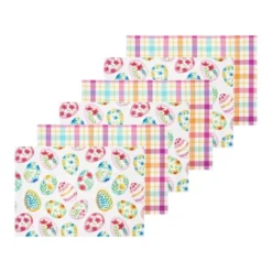 C&F Home Colorful Easter Egg Charm & Plaid Spring Placemats Set Of 6 Springtime, 14" X 20" -C&F Home GUEST d245b55c 5dc4 4c43 a391 1df83ca875c6