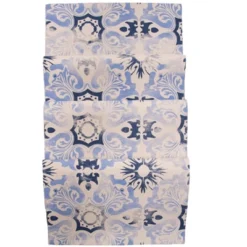 C&F Home Blue Tile Kitchen Table Runner 13" X 72" -C&F Home GUEST d2744819 472d 40e3 a682 10f57085b302