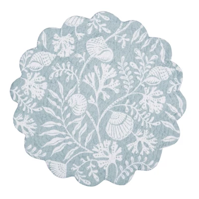 C&F Home Seafoam Reef Scalloped Round Placemats Set Of 6 Nautical Design Coral, 17" 4 C&F Home Seafoam Reef Scalloped Round Placemats Set Of 6 Nautical Design Coral, 17" - Image 2