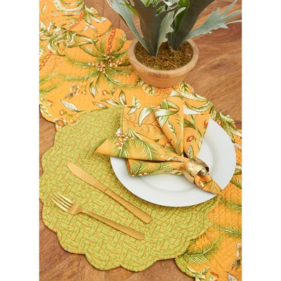 C&F Home Barbados Sunset Cotton Quilted Round Reversible Placemats Set Of 6, 17" 4 C&F Home Barbados Sunset Cotton Quilted Round Reversible Placemats Set Of 6, 17" - Image 2