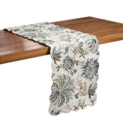 C&F Home Braganza Teal Rectangle Cotton Table Runner 14" X 51" Floral Design All Seasons Kitchen Dining Dinner Table Tablerunner Decor Decoration -C&F Home GUEST d33701a6 6899 491b 81cf f06ce3042667