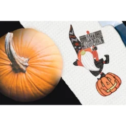 C&F Home Halloween Gnome Embroidered Cotton Waffle Weave Kitchen Towel