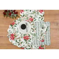 C&F Home Silvia Poinsettia Placemat -C&F Home GUEST d64b36ee b8fb 4877 b17f e63a9bfc2a54