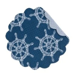C&F Home Maritime Cotton Quilted Round Reversible Placemats Set Of 6, 17" -C&F Home GUEST d6d0ccbf 7f20 4d82 bbab 949b49ffe069