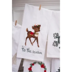 C&F Home Vintage Reindeer Towel