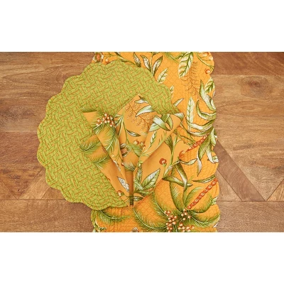 C&F Home Barbados Sunset Cotton Quilted Round Reversible Placemats Set Of 6, 17" 3 C&F Home Barbados Sunset Cotton Quilted Round Reversible Placemats Set Of 6, 17"