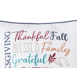 C&F Home Fall Thankful Gather Blessed Font 100% Cotton Accent Throw Pillow 18" X 18"