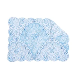 C&F Home Chinoiserie Coast Reversible Machine Washable Scallop Quilt Placemats Set Of 6