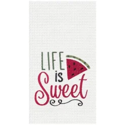 C&F Home Life Is Sweet Embroidered Cotton Waffle Weave Kitchen Towel -C&F Home GUEST da3f761a 3002 419a be25 ebe076a83f2a