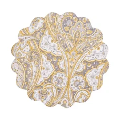 C&F Home Shay Damask Round 100% Scalloped Edge Dining Placemats Set Of 6 All Seasons, 17" -C&F Home GUEST dd225f82 33ed 4d6a b724 68ce6a6b0564