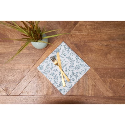 C&F Home Braganza Teal Floral Cotton Napkins, Set Of 6 7 C&F Home Braganza Teal Floral Cotton Napkins, Set Of 6 - Image 5