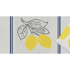 C&F Home Lemon Stripe Placemats Set Of 6 Yellow Elegant Painting, 14" X 20"