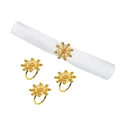 C&F Home Gold Winter Snowflake Decorative Napkin Ring Set Of 4 -C&F Home GUEST e4ea67a7 c428 4317 9ee0 87ca39594c50