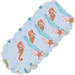 C&F Home St. Kitts Seahorse Starfish Sea Turtle 100% Cotton Quilted Placemats, Set Of 6, 17" -C&F Home GUEST e53faecc 9c49 4072 b3b3 419db5146791