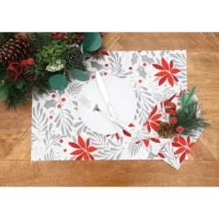 C&F Home Poinsettia Christmas Printed Christmas Winter Table Runner 14" X 72" -C&F Home GUEST e5959b70 fd40 4d50 9457 f1a754033335