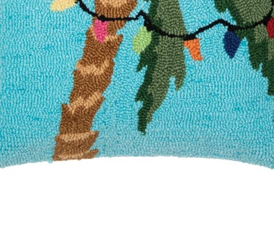 C&F Home Christmas Palm Tree W/ Lights Hooked Accent Throw Pillow, 18" X 18" 4 C&F Home Christmas Palm Tree W/ Lights Hooked Accent Throw Pillow, 18" X 18" - Image 2