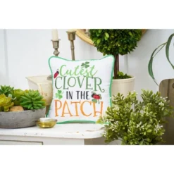 C&F Home 10" X 10" Cutest Clover In The Patch Embroidered Throw Pillow -C&F Home GUEST ed365f7b 746e 4710 9309 9e89831af984