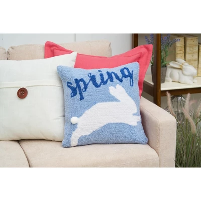 C&F Home Jumping Easter Bunny "Spring" Hooked Accent Throw Pillow, 16" X 16" 3 C&F Home Jumping Easter Bunny "Spring" Hooked Accent Throw Pillow, 16" X 16"