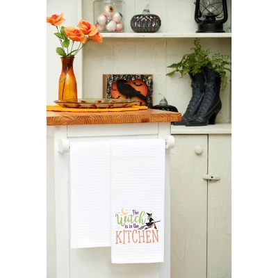 C&F Home Witch Is In The Kitchen Halloween Cotton Embroidered Waffle Weave Kitchen Towel 5 C&F Home Witch Is In The Kitchen Halloween Cotton Embroidered Waffle Weave Kitchen Towel - Image 3
