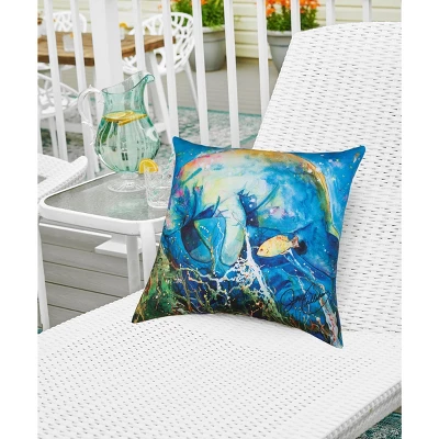 C&F Home 18" X 18" Manatee Barrier Reef Coastal Indoor/Outdoor Throw Pillow 4 C&F Home 18" X 18" Manatee Barrier Reef Coastal Indoor/Outdoor Throw Pillow - Image 2