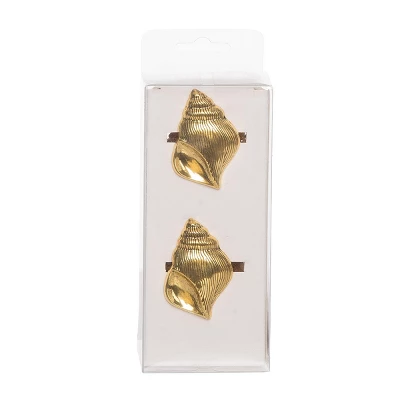 C&F Home Gold Conch Shell Napkin Rings Set Of 4 4 C&F Home Gold Conch Shell Napkin Rings Set Of 4 - Image 2