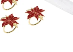 C&F Home Red Poinsettia Napkin Rings Set Of 4 -C&F Home GUEST f5692b4d 1040 4fa2 b4fa 4dc463fed7d1