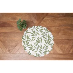 C&F Home Joelle Floral Flowers Palm Leaf Vibrant Scalloped Round Placemats Set Of 6, 17" -C&F Home GUEST f84428bb 96e6 4533 93a9 d7d0d8ee53b1