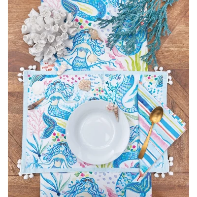 C&F Home Mermaid Garden Stripe Napkin Set Of 6 4 C&F Home Mermaid Garden Stripe Napkin Set Of 6 - Image 2