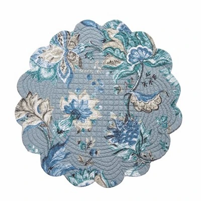 C&F Home Morrison Round Quilted Placemats Set Of 6, 17" 4 C&F Home Morrison Round Quilted Placemats Set Of 6, 17" - Image 2