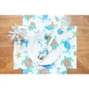 C&F Home Caraway Coral Placemats Set Of 6 Blue Seaturtle Crab & Starfish Print