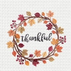C&F Home Thankful Wreath Embroidered Waffle Weave Kitchen Towel -C&F Home GUEST fdc19be0 97d4 40b5 aa43 4fb2c34f5d56