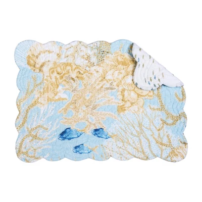 C&F Home Belmont Reef Reversible Machine Washable Scallop Quilt Placemats Set Of 6 3 C&F Home Belmont Reef Reversible Machine Washable Scallop Quilt Placemats Set Of 6