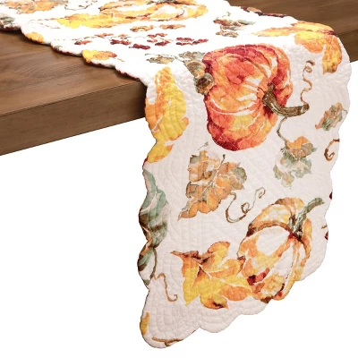 C&F Home Watercolor Pumpkin Quilted 100% Cotton Table Runner 14" X 51" 3 C&F Home Watercolor Pumpkin Quilted 100% Cotton Table Runner 14" X 51"
